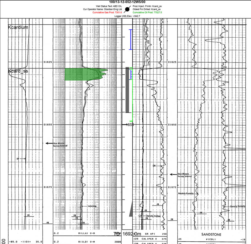 13-12-52-12w5 Cardium Log